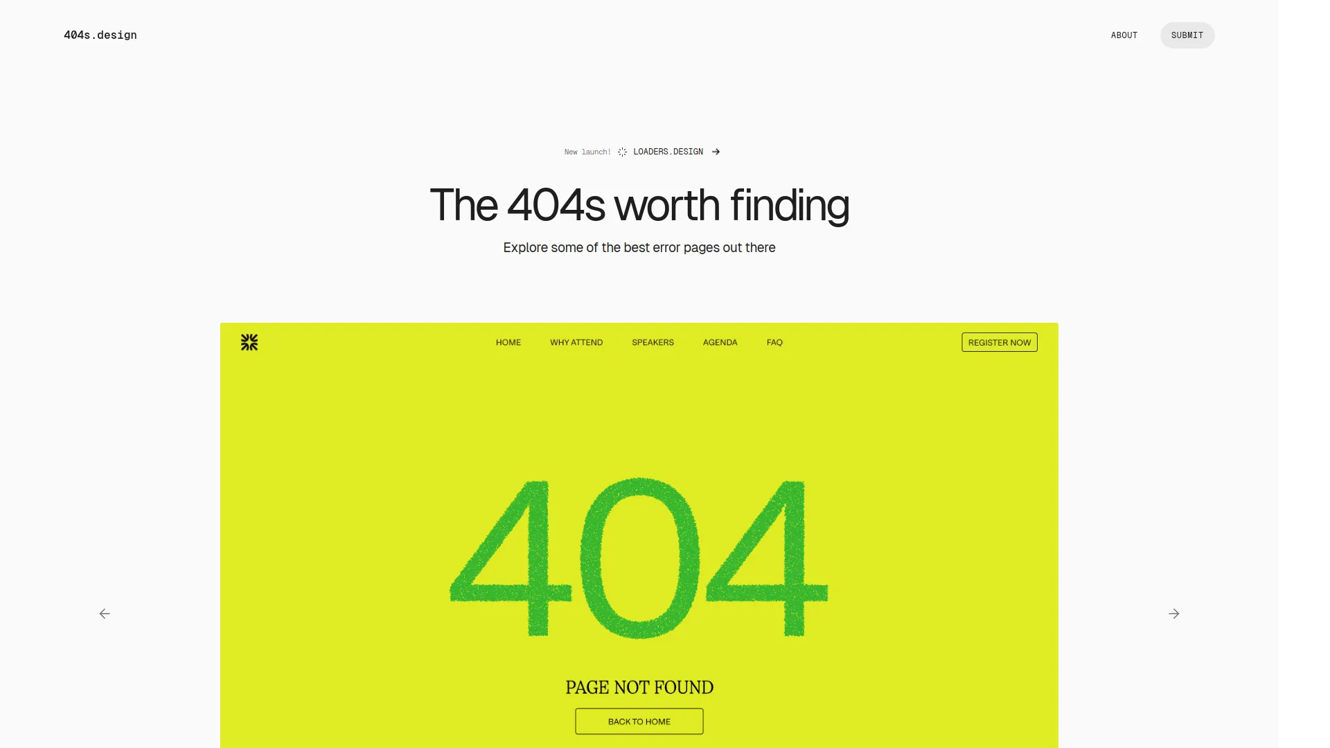 404s.design is a curated gallery of creative and inspiring 404 error page designs. It showcases how designers turn website dead ends into engaging opportunities, featuring a collection of standout error pages that use humor, visuals, and smart navigation to enhance user experience and keep visitors engaged