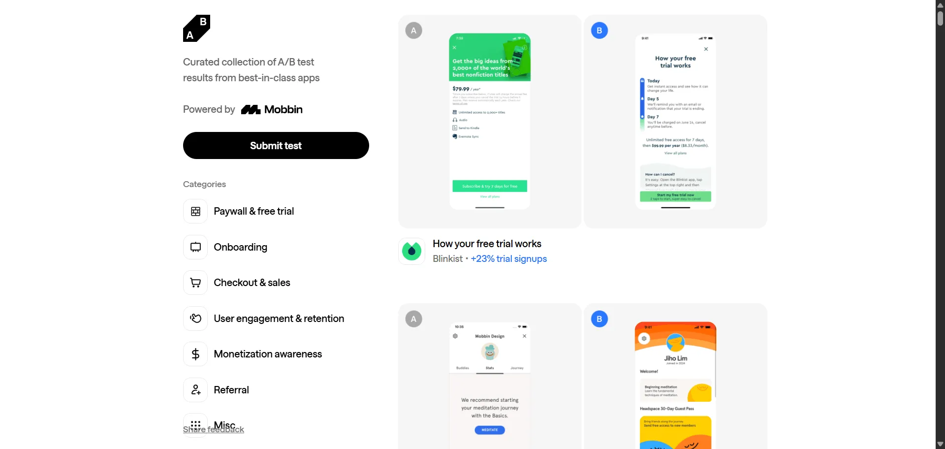 Stop guessing what to test and start running smarter A/B test examples with A/B Test Design. Built for product managers, marketers, and designers, this resource solves the challenge of conversion rate optimization by providing a curated gallery of real-world experiments from leading tech companies. Instead of relying on theory, you can see the exact changes brands like Netflix and Airbnb made to their UI and UX. This allows you to gather data-backed ideas for your own roadmap, understand what moves the needle, and build more effective hypotheses for your experiments. It's the essential inspiration library for any team focused on making incremental, impactful changes that drive user growth and revenue.