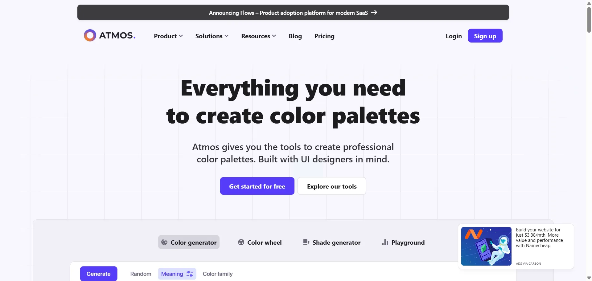 Color generator for UI design. Find harmonious color combinations, visualize colors on the wheel, generate shades and tints, and export palettes to various formats. Features like accessibility checks, color blindness simulation, and Figma integration makes it super useful.