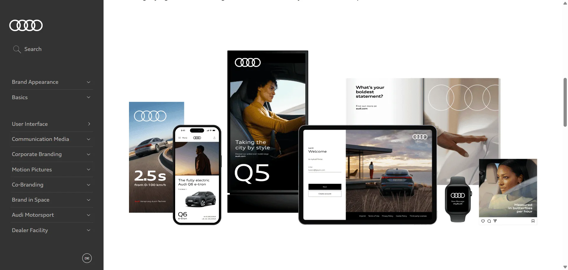 Transform complex automotive interface challenges into consistent, premium digital experiences across Audi platforms with Audi User Interface Design system. Built for product teams and developers, this comprehensive framework combines 23 reusable components with 8 foundational directories so you can create cohesive automotive interfaces efficiently, while design tokens, animations, and multi-brand theming capabilities enable professional user experiences without rebuilding common patterns. This system operates on Figma-integrated platform trusted by Audi's global design team, featuring advanced UI Kit libraries with Sketch and Figma integration that includes everything from layout structures to accessibility standards ensuring interfaces feel native to Audi's progressive premium ecosystem. Whether you're building vehicle configurators or scaling design consistency across multiple automotive touchpoints, this comprehensive design system helps every project ship faster with consistent, luxury interfaces that maintain visual coherence across web, mobile, and in-vehicle applications while supporting responsive design standards.