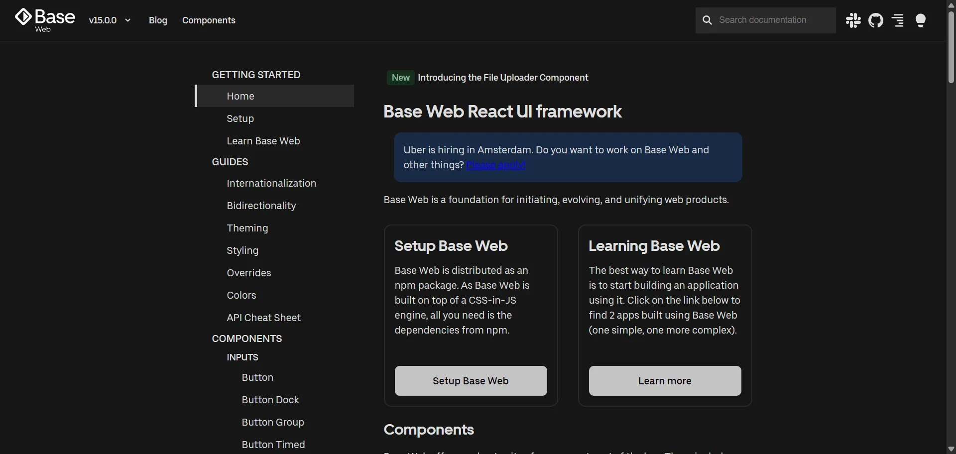 Base Web transforms fragmented web interfaces into consistent user experiences through comprehensive React component library. Built for web developers and design teams, this open-source design system combines reliable React components with accessibility standards so you can build modern applications faster, while customization capabilities and atomic styling enable consistent branding without development overhead. This runs on a platform trusted by Uber's global ecosystem since 2018, ensuring every project ships faster, looks sharper, and scales effortlessly through battle-tested components.