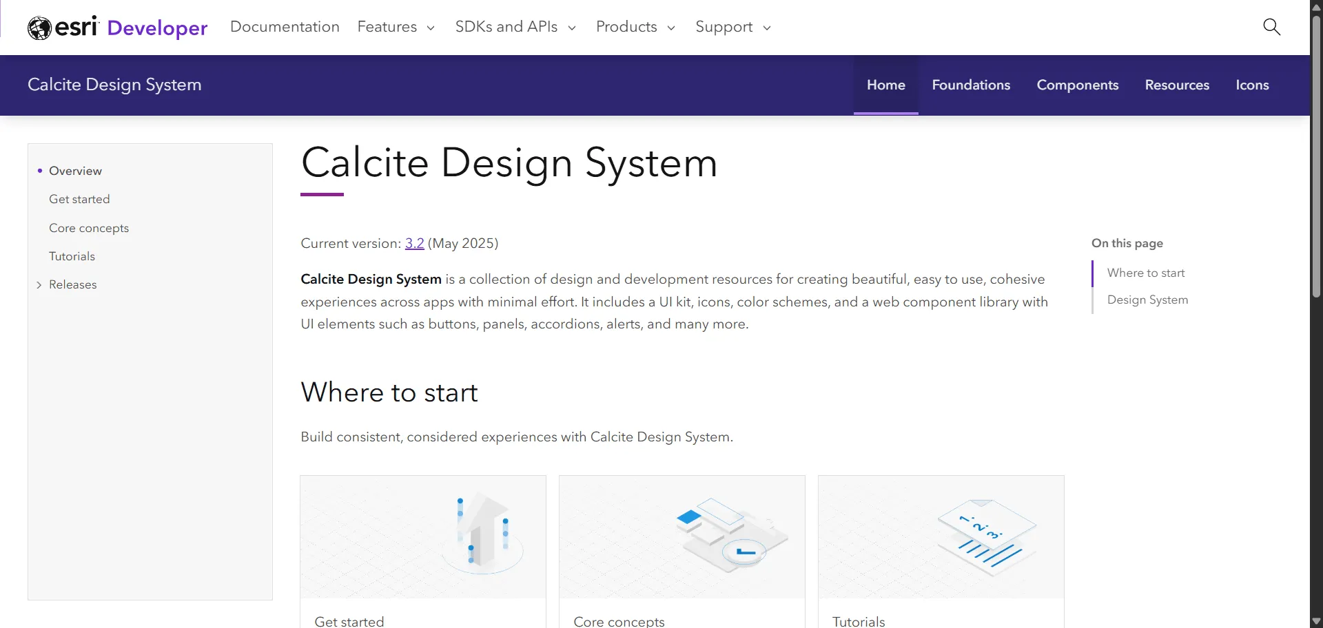Design system Calcite Design System transforms complex mapping interface development into beautiful, accessible user experiences trusted by millions of ArcGIS users worldwide. Built for developers creating spatial applications, it combines 35 reusable web components with 9 foundational directories so you can build cohesive, map-focused interfaces efficiently, while framework-agnostic architecture and comprehensive theming capabilities enable professional user experiences without rebuilding common patterns. This system operates on a platform trusted by Esri's global ecosystem and features the latest 3.2 version with enhanced Autocomplete component, Block Group functionality, and improved accessibility standards that make interfaces more inclusive and responsive across web applications. Whether you're building mapping dashboards or scaling design consistency across multiple GIS platforms, this comprehensive design system helps every project ship faster with consistent, professional interfaces that maintain visual coherence across desktop and mobile experiences.
