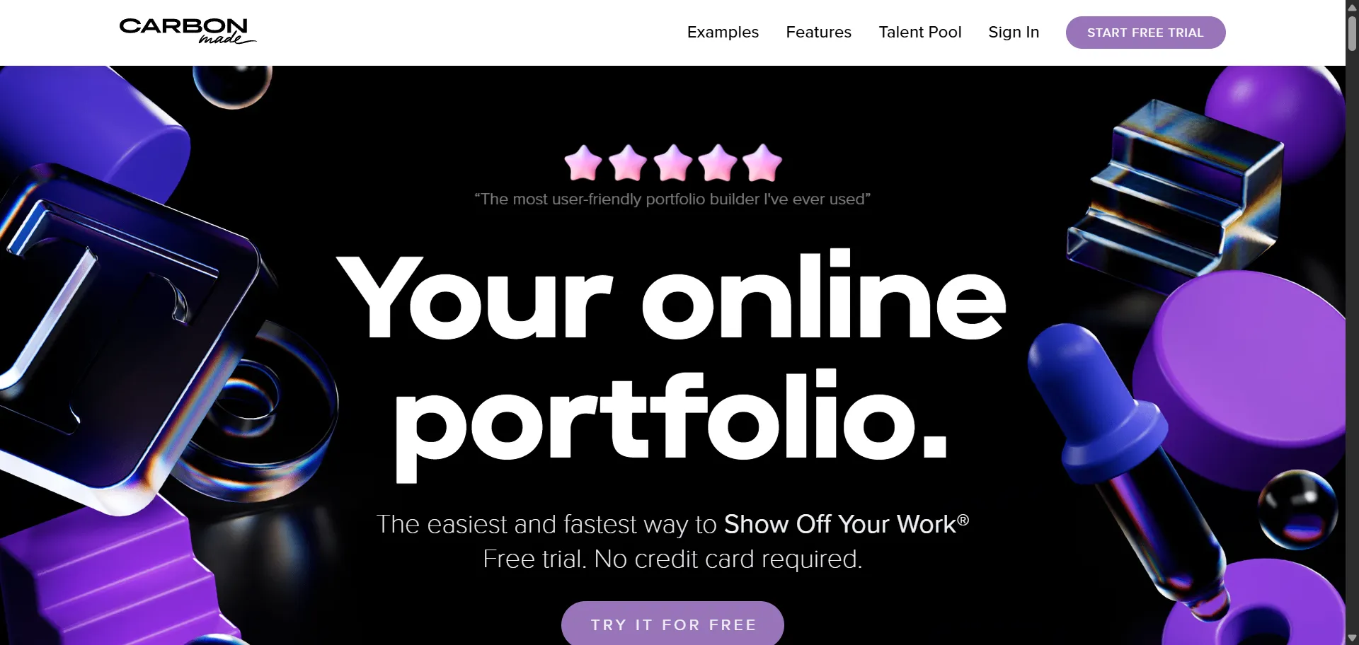 Carbonmade is a user-friendly, no-code platform that empowers designers to craft visually compelling portfolios with ease. Its drag-and-drop interface and modular layout blocks allow for complete customization, enabling creatives to showcase their work authentically without being confined by rigid templates.

Designers can effortlessly upload unlimited images, videos, and PDFs, making it ideal for various disciplines, from UX/UI to motion graphics. Features like 4K video support, mobile responsiveness, and social media integration ensure that portfolios are both high-quality and accessible across devices. Additionally, Carbonmade offers analytics tools to track visitor engagement, providing insights to refine your presentation.

The platform also includes a talent pool feature, connecting designers with potential clients and employers. With a free trial and no credit card requirement, Carbonmade offers a risk-free opportunity to build a professional online presence.

For a step-by-step guide on creating a UX design portfolio using Carbonmade, you might find this video helpful:

https://www.youtube.com/watch?v=F0g_WT9zhck&utm_source=chatgpt.com

