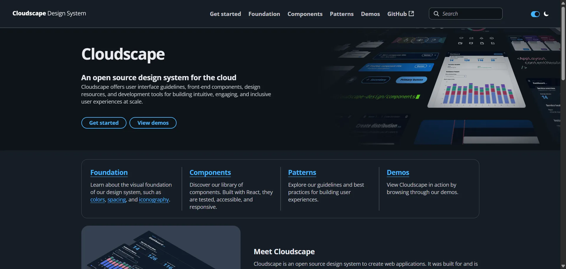 Transform complex cloud interface challenges into intuitive user experiences at scale with Cloudscape design system. Built for web application development, this Amazon Web Services-designed framework combines 60+ accessible React components with responsive design patterns so you can create consistent interfaces efficiently, while comprehensive theming, dark mode, and density customization enable professional user experiences without rebuilding common patterns. This system operates on an open-source platform trusted by 220+ AWS products and services that supports millions of users globally, featuring advanced accessibility standards, semantic markup, and design tokens that make interfaces more inclusive and maintainable. Whether you're building cloud management consoles, extending AWS Management Console experiences, or scaling design consistency across multiple platforms, this comprehensive design system helps every project ship faster with consistent, professional interfaces that maintain visual coherence across web applications while reducing CSS maintenance overhead and development complexity