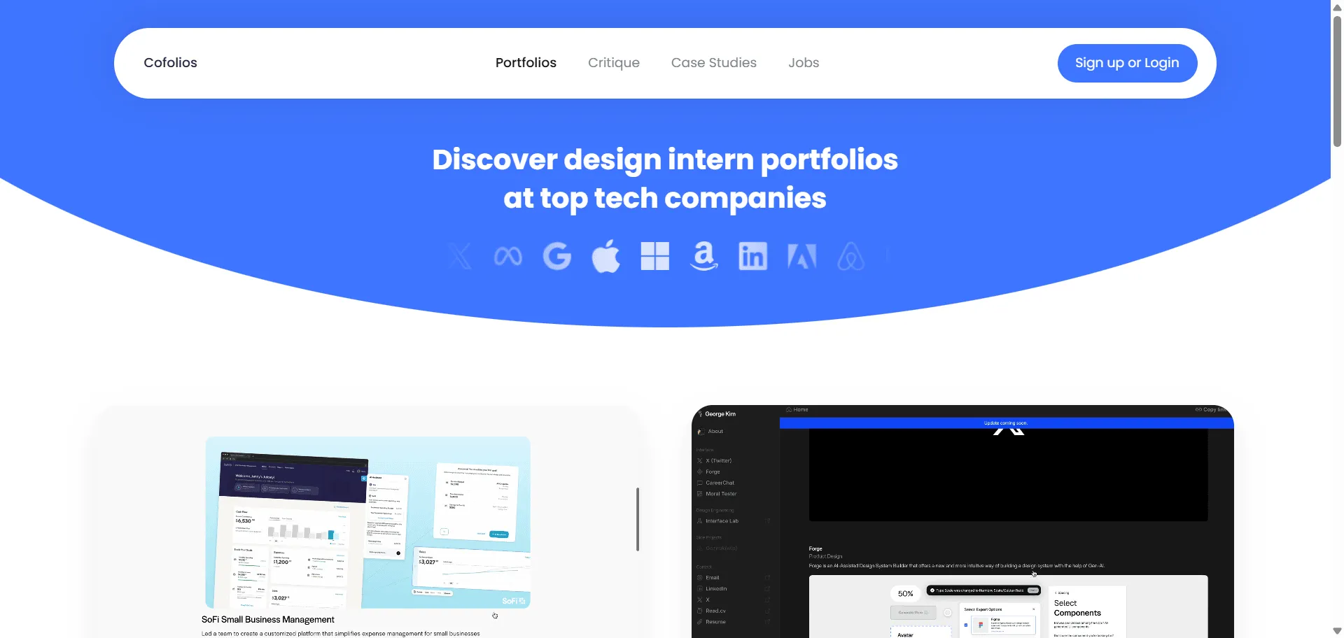 Turn your design portfolio from another forgettable student project into a recruiter magnet with Cofolios. Built for design students and emerging professionals frustrated with generic portfolio advice, this AI-powered critique platform combines insights from 300+ successful tech portfolios with personalized feedback so you can craft compelling case studies faster, while curated examples from top companies like Apple, Google, and Meta provide visual inspiration without the guesswork of what works. The enhanced Critique tool analyzes your case study structure using proven frameworks from successful designers, and seamless portfolio browsing lets you explore real intern work from leading tech companies for authentic reference points. Advanced features like monthly case study showcases, office hours with industry professionals, and targeted job listings power everything from internship applications to full-time design roles. This runs on a platform trusted by thousands of design students worldwide with free critique access, ensuring every portfolio ships stronger, stands out better, and converts applications into actual interview opportunities.