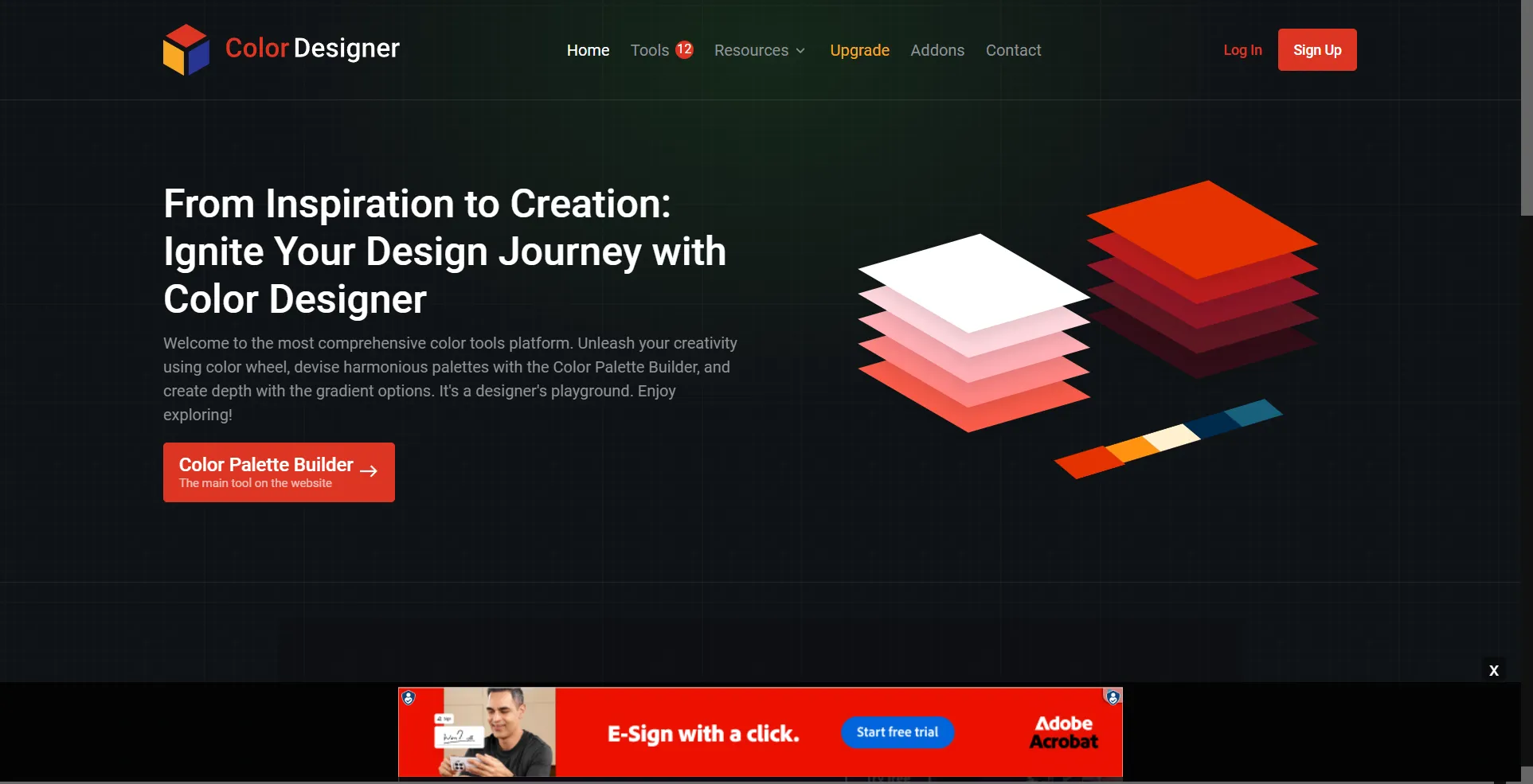 Generate color palettes, tints and shades based on a chosen color. It has preselected colors and a color picker for more control. Also features a collection of color tools and resources like, gradient generator, color contrast checker etc. for designers and developers. 