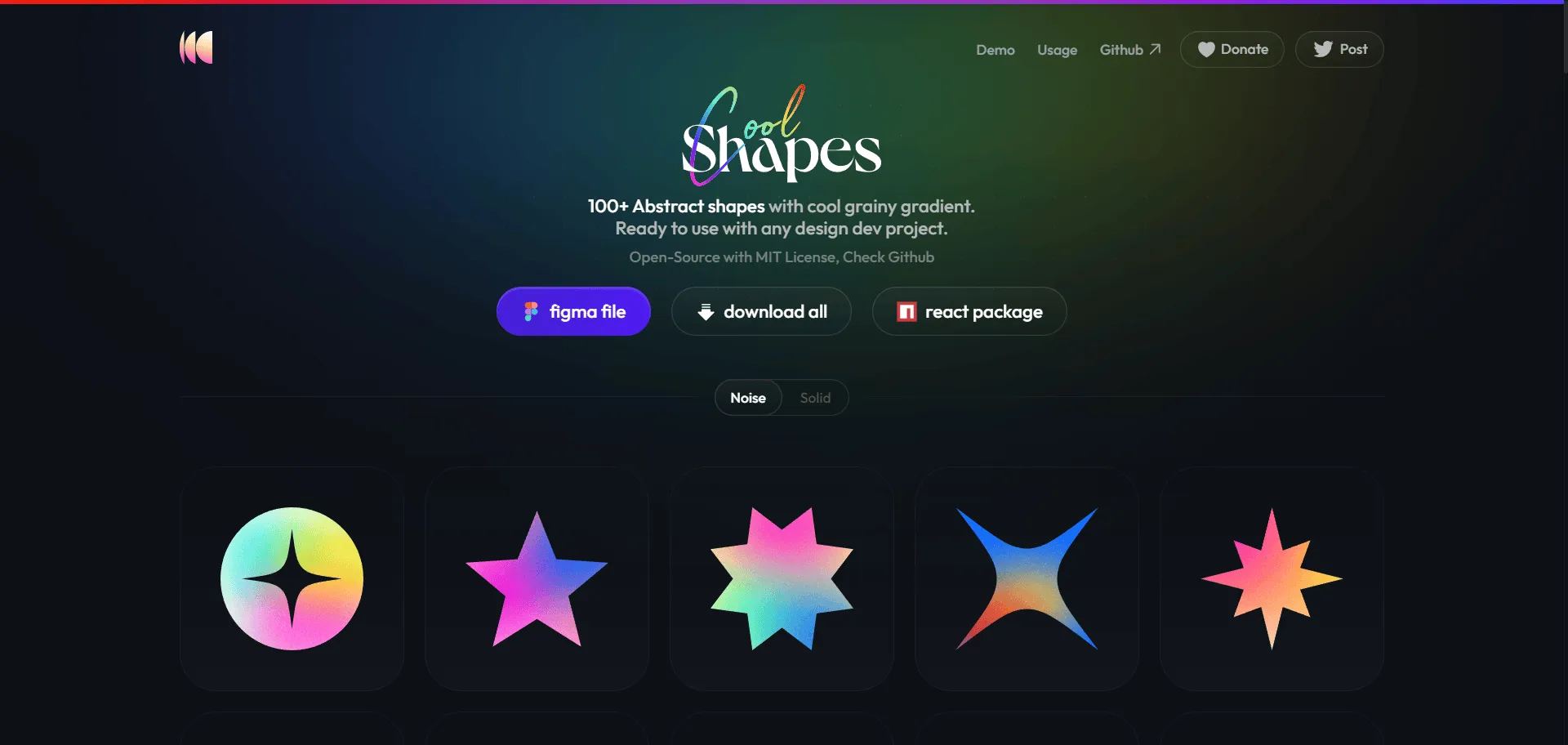 End your search for unique design assets with Coolshapes, the abstract shape generator for modern projects. Built for designers and developers, this open-source library provides over 100 free, abstract shapes to elevate your work. Instead of using generic stock elements, you can easily grab a Figma file or install a React package to integrate stunning, grainy-gradient shapes into your designs and applications. This solves the problem of creating visually interesting assets from scratch, saving you time while making your projects stand out. It’s the perfect, hassle-free resource for adding a touch of personality and creativity to any commercial or personal project, ensuring your visuals are always fresh and engaging.