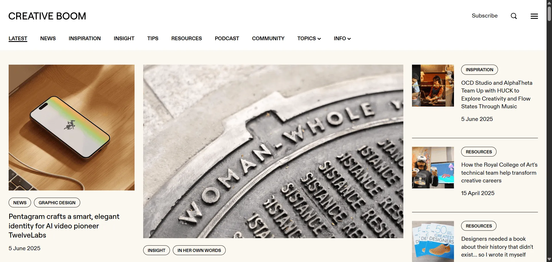Unlock creative potential faster when industry-leading editorial curation delivers targeted design inspiration with design inspiration from Creative Boom. Built for ambitious artists, designers, and creative professionals seeking competitive advantage, it combines breaking industry news with exclusive behind-the-scenes features so you can identify emerging trends ahead of competitors, while insider podcast interviews and professional networking opportunities enable strategic career growth without information overwhelm. This runs on a platform trusted by over 7 million creative professionals annually and honored with the prestigious A' Design Award for Best Design Media, ensuring every creative decision feels informed, looks distinctive, and scales strategically. The UK's most influential creative community platform has been elevating breakthrough talent since 2009 through daily trend analysis, actionable career guidance, and authentic industry perspectives, giving you direct access to the creative intelligence and professional connections that distinguish industry leaders from followers across advertising, illustration, photography, and design mastery.