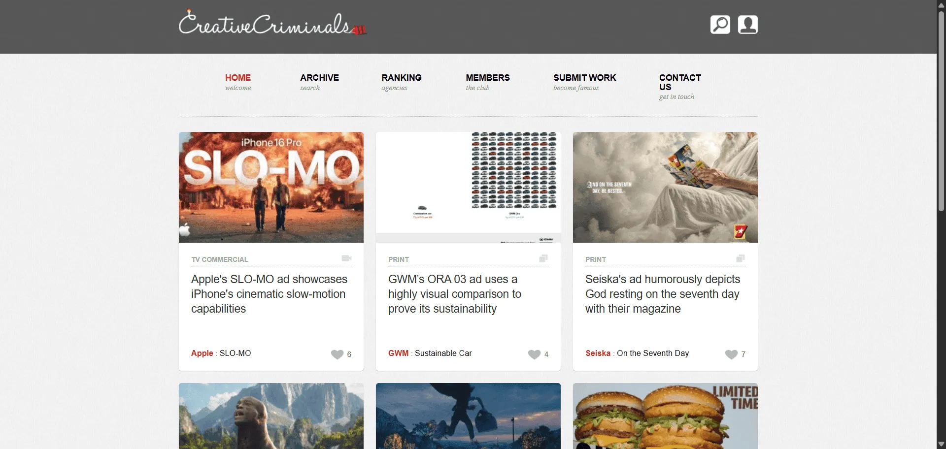 Fuel your next breakthrough campaign with advertising inspiration that separates industry legends from forgotten attempts. Creative Criminals advertising inspiration has mastered the art of spotting tomorrow's award-winners before they dominate headlines. This established platform delivers everything from viral social media hits to traditional campaigns that shifted cultural conversations, featuring powerhouses like Coca-Cola, Ford, and Mountain Dew alongside indie studios rewriting advertising rules. Browse daily curated content organized by medium, industry, and impact level while accessing behind-the-scenes insights that reveal why certain campaigns resonate globally. The platform combines consistent daily updates with social engagement features so you can save standout work instantly, while intuitive categorization and rich media presentations enable swift inspiration discovery without creative burnout. This runs on a platform trusted by 8,200+ Twitter followers and creative professionals worldwide since 2009, ensuring every project ships faster, looks sharper, and scales effortlessly across modern advertising workflows.