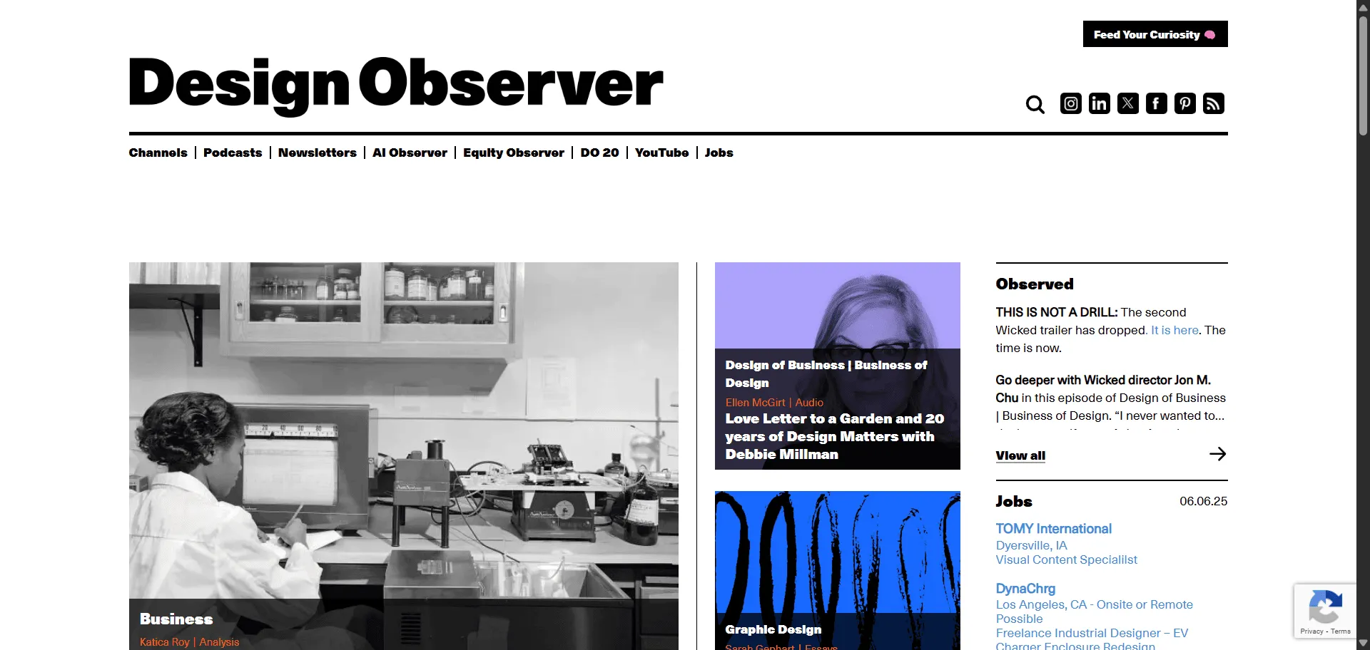 Stop consuming shallow design content and start engaging with ideas that actually shape the creative landscape through design criticism Design Observer. Built for designers, architects, and creative thinkers who crave intellectual depth over Instagram trends, this influential platform combines provocative essays from industry luminaries with the acclaimed Design Matters podcast so you can explore the cultural forces behind breakthrough work and understand design's role in society, while extensive archives and scholarly perspectives enable profound creative growth without settling for surface-level inspiration. This runs on a platform that has sparked countless career-defining conversations since 2003, founded by Pentagram's Michael Bierut and design legend Jessica Helfand, ensuring every piece challenges conventional thinking, reveals hidden connections between creativity and culture, and positions you among the voices that matter most in contemporary design discourse. Where other platforms show you what's trending, Design Observer reveals why it matters.
