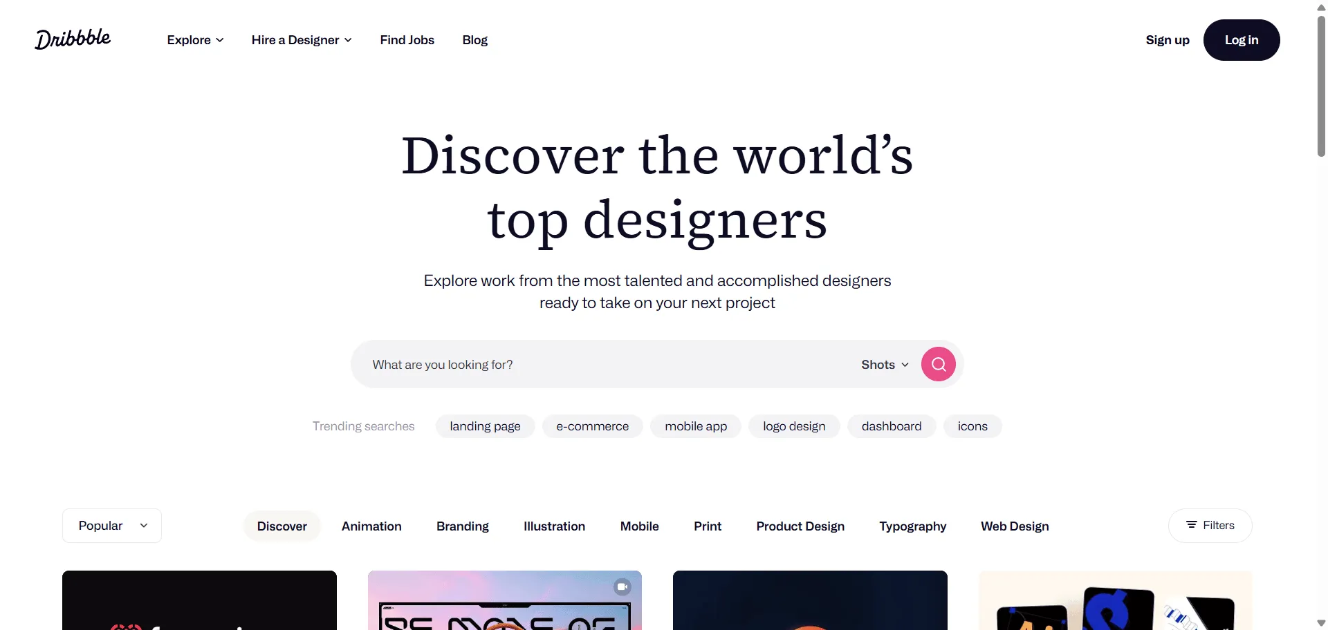 Design community platform transforms your creative isolation into professional networking with millions of designers worldwide. Dribbble serves graphic designers, illustrators, and creative professionals who need to showcase their work versus posting into an unresponsive void. It combines portfolio showcasing with peer feedback systems so you can build your brand and gain exposure, while job boards and project opportunities enable career growth without endless cold outreach. Browse work from top designers across UI/UX, branding, illustration, and motion graphics, participate in design challenges, and connect with potential clients or collaborators. This runs on a platform trusted by the world's leading creative community since 2009, ensuring every shot gets seen, every project finds talent, and scales your creative network effortlessly. Whether you're seeking inspiration, feedback, or your next career opportunity, discover where the design world gathers daily.
