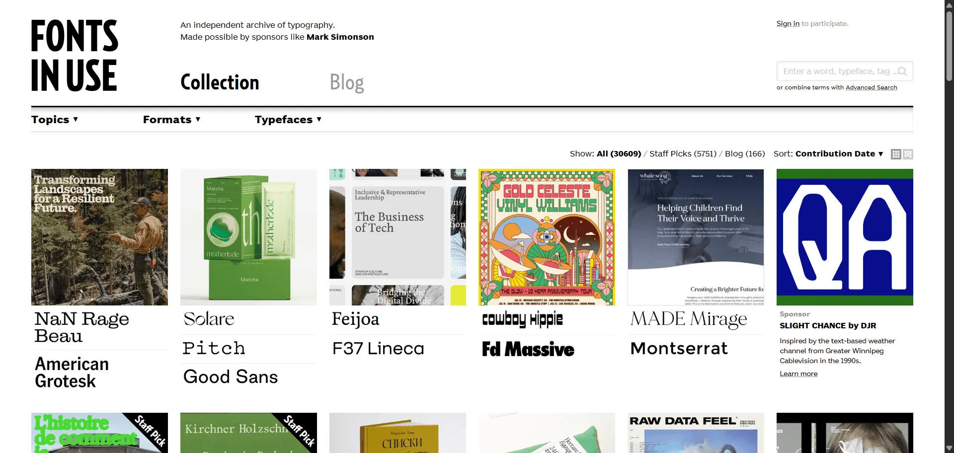 Discover how exceptional designers actually use fonts in real projects instead of endlessly browsing generic type specimens with typography archive Fonts In Use. Built for graphic designers, web developers, and creative professionals seeking authentic inspiration, this comprehensive platform combines searchable indexing by typeface, format, industry, and period with community-contributed examples from brands like Apple, Nike, and The New York Times so you can see fonts performing in actual contexts and understand their practical applications, while advanced filtering and collaborative features enable precise research without settling for theoretical font showcases. This runs on a platform trusted by typography experts since 2012 and founded by industry leaders Nick Sherman and Stephen Coles, ensuring every project reference demonstrates real-world font usage, improves typographic literacy through documented examples, and connects you with a global community of designers who understand that context transforms how fonts communicate and perform in professional design work.