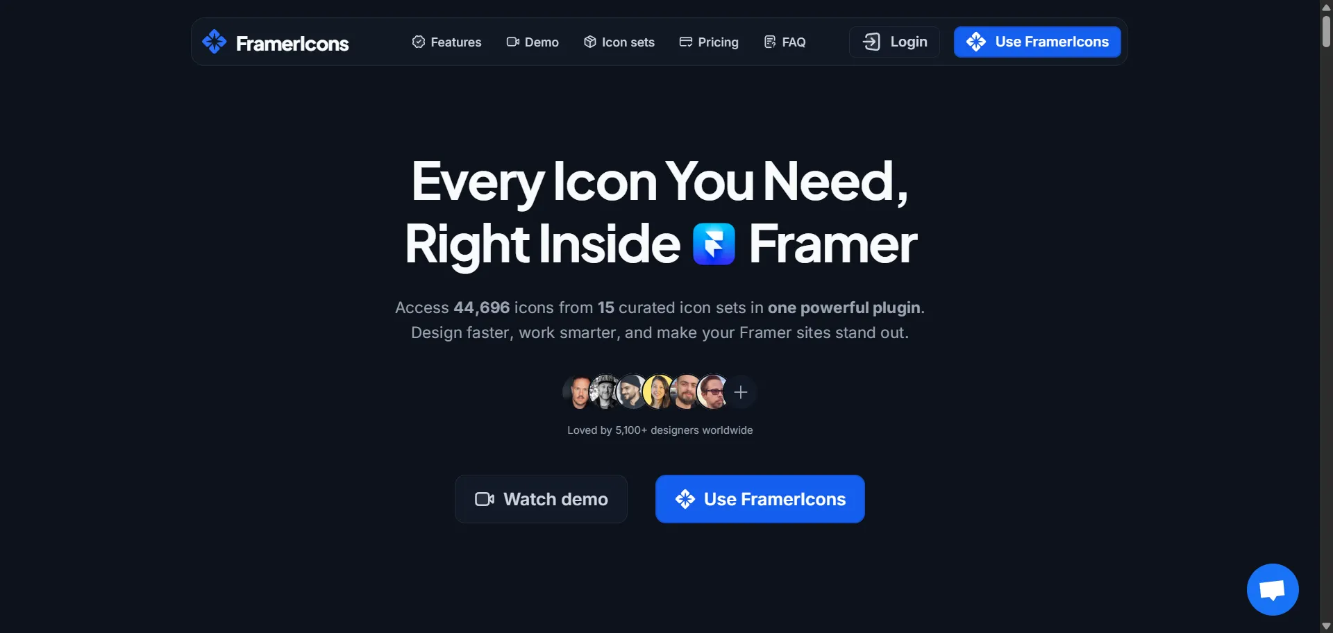 Provides high-quality icon sets optimized for Framer projects. Enables seamless integration of customizable icons with built-in size and color controls.