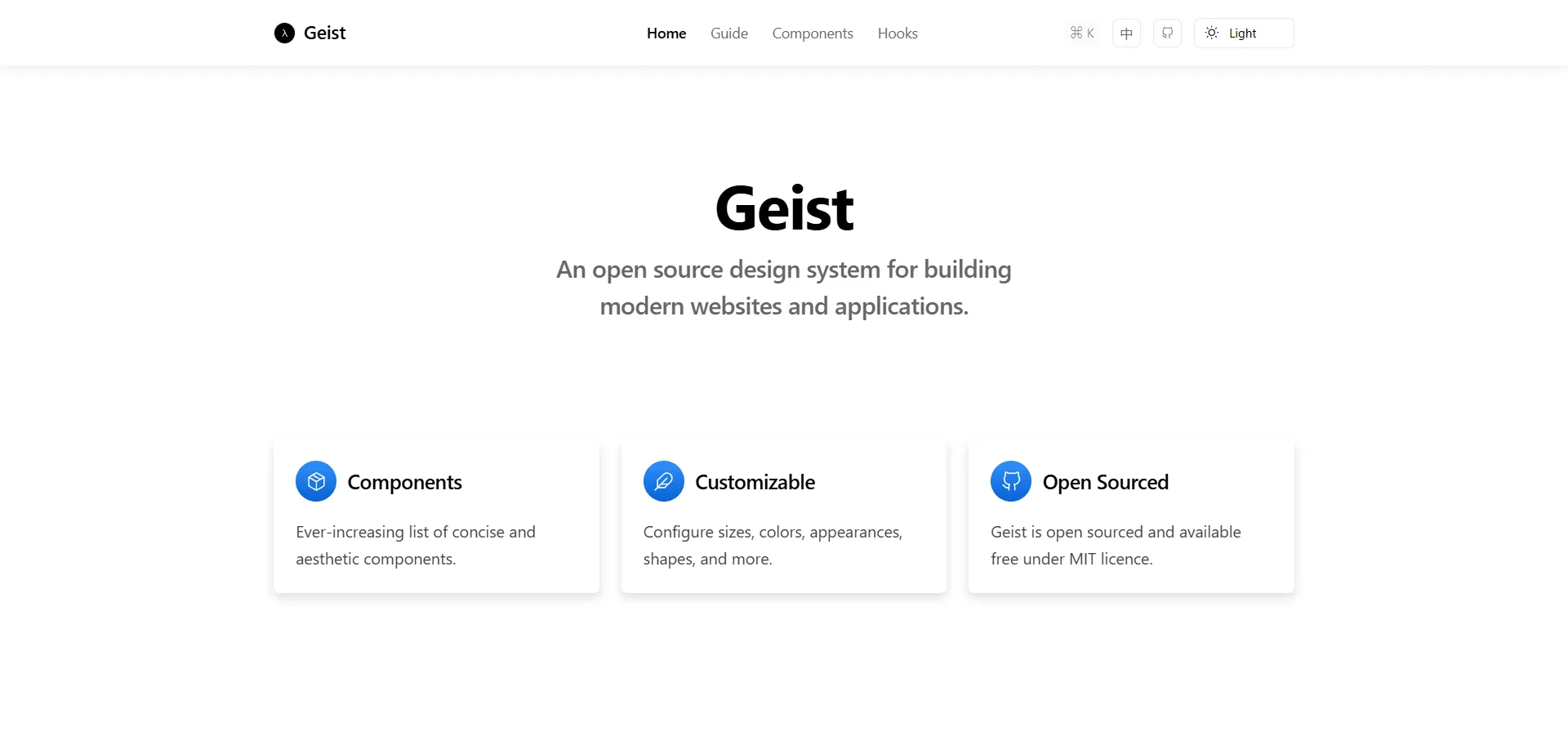 Geist UI eliminates complex interfaces into minimalist user experiences through comprehensive React UI library. Built for modern website developers and React teams, this open-source design system combines aesthetic components with configurable styling so you can build modern websites faster, while size and color customization options enable consistent branding without design complexity. This runs on a platform trusted by developers with MIT license, ensuring every project ships faster, looks sharper, and scales effortlessly through minimalist architecture.