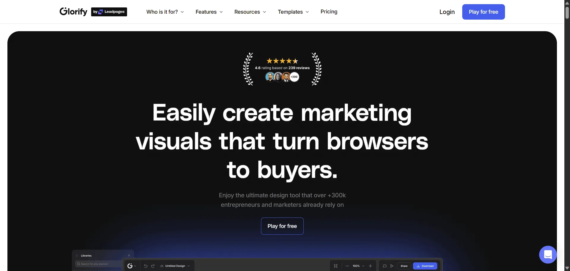 Graphic design tool transforms your amateur marketing visuals into professional ecommerce graphics with AI-powered templates and unlimited assets. Glorify serves entrepreneurs, marketers, and small business owners who need high-converting designs versus struggling with complex software like Photoshop. It combines 11,000+ customizable templates with free stock photos and mockups so you can create social media posts, ads, and product images, while batch export and brand kit features enable consistent scaling without design expertise. Access gradients, pen tools, text effects, and photo editing capabilities alongside collaborative workspaces for team projects. This runs on a platform trusted by 350K users with 3.5+ Trustpilot rating, ensuring every design converts better, looks professional, and scales your brand effortlessly. Whether you need Instagram posts, Amazon listings, or Facebook ads, discover how ecommerce-focused design tools accelerate your visual marketing success.