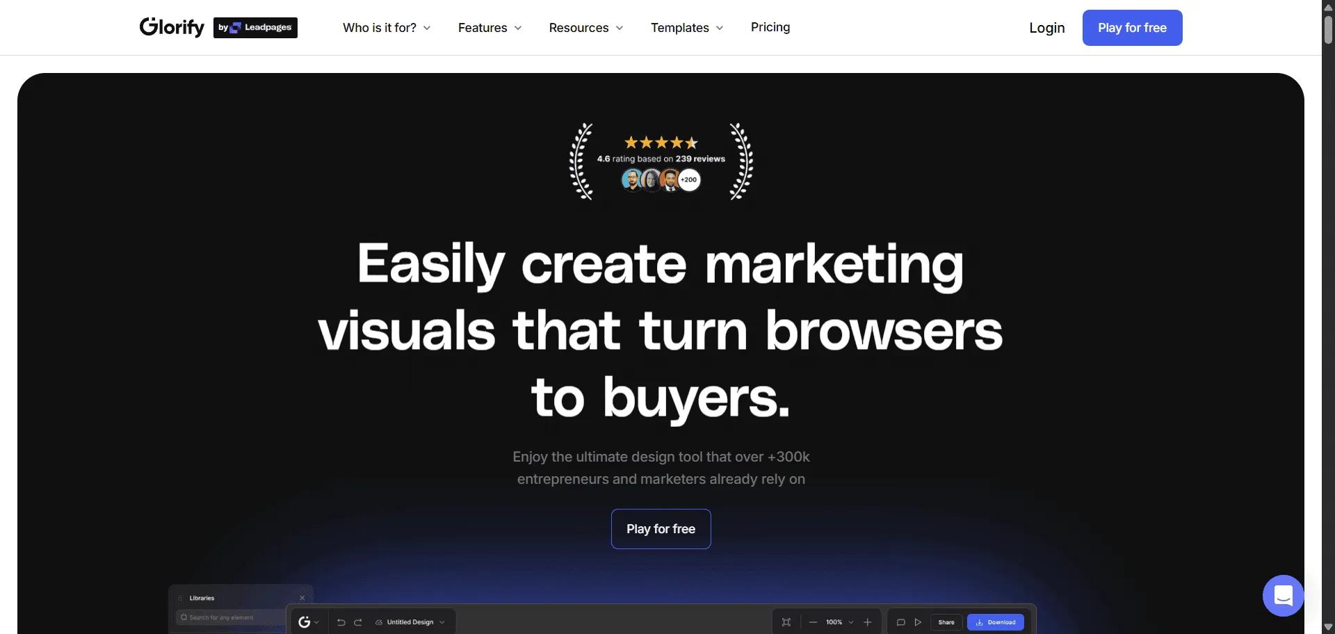 Graphic design tool transforms your amateur marketing visuals into professional ecommerce graphics with AI-powered templates and unlimited assets. Glorify serves entrepreneurs, marketers, and small business owners who need high-converting designs versus struggling with complex software like Photoshop. It combines 11,000+ customizable templates with free stock photos and mockups so you can create social media posts, ads, and product images, while batch export and brand kit features enable consistent scaling without design expertise. Access gradients, pen tools, text effects, and photo editing capabilities alongside collaborative workspaces for team projects. This runs on a platform trusted by 350K users with 3.5+ Trustpilot rating, ensuring every design converts better, looks professional, and scales your brand effortlessly. Whether you need Instagram posts, Amazon listings, or Facebook ads, discover how ecommerce-focused design tools accelerate your visual marketing success.