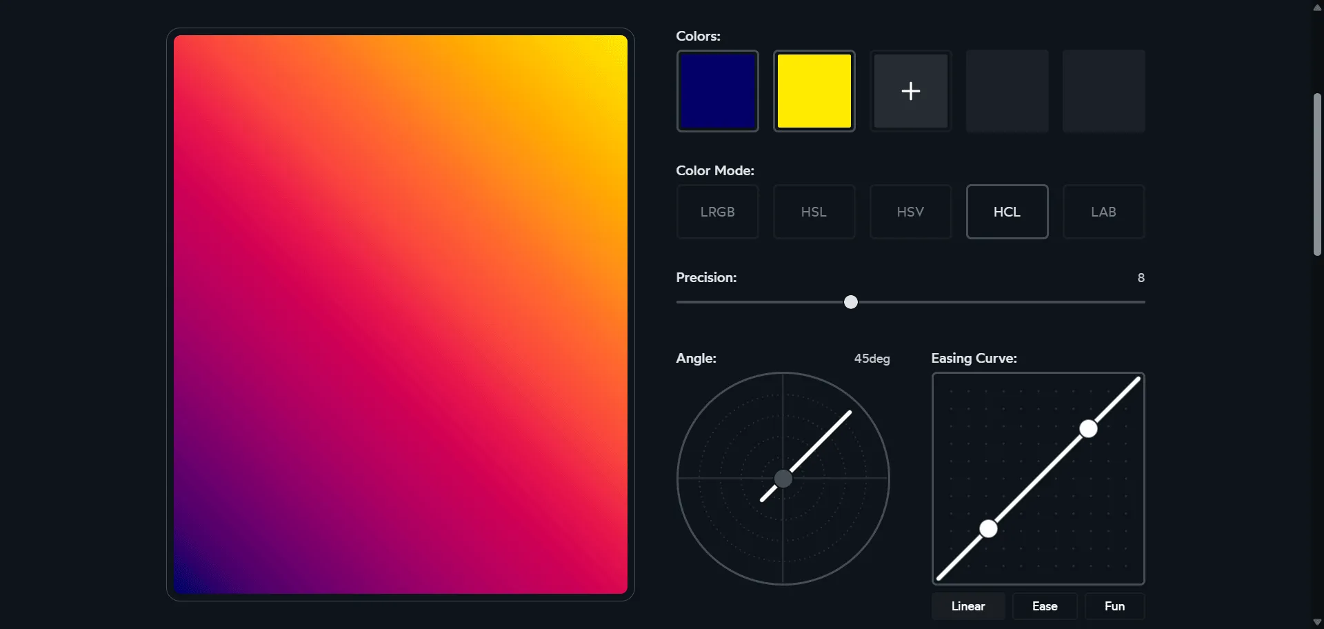 Josh Comeau’s CSS Gradient Generator is a powerful yet intuitive online tool designed to help front-end developers craft beautiful, lush CSS gradients effortlessly. It supports various customization options including color precision, gradient angles, easing curves, and multiple color stops for fine-tuned control. The tool offers real-time previews and generates optimized CSS code, making it ideal for enhancing web designs with accessible, modern gradients. It also integrates educational content, helping users deepen their understanding of gradient techniques and color theory.