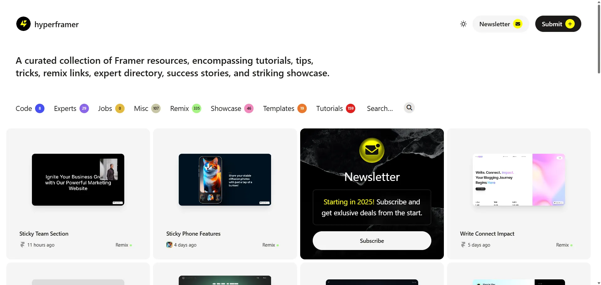 HyperFramer is a curated platform offering a wide variety of creative components, effects, and resources for designers and developers working with Framer. The site is designed to help users quickly enhance their Framer projects with advanced visuals and interactive elements-all without needing to code from scratch.
