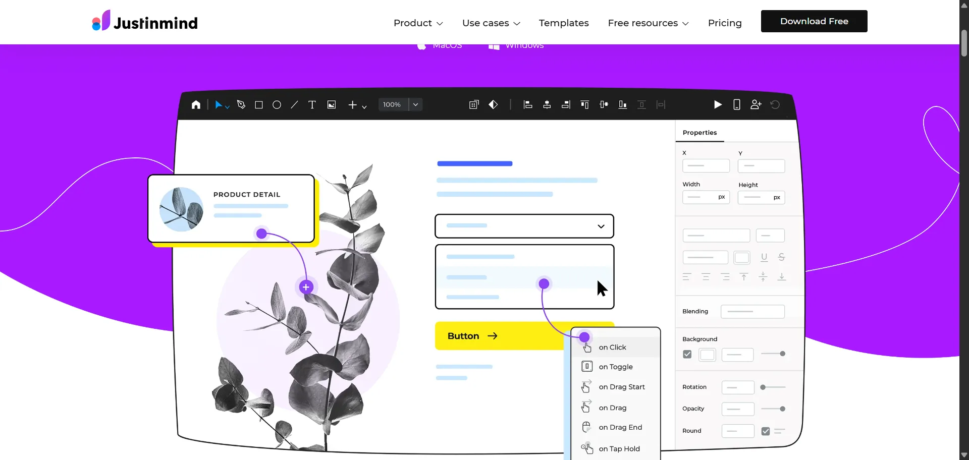 A free prototyping tool that lets you design and test web and mobile app prototypes without coding