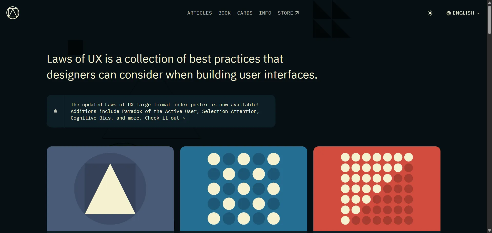 That interactive guide turns complex psychology insights into designer-friendly, visual UX rules. It’s a go‑to tool for creators who want to craft human‑centered, intuitive products without diving into dense theory—it delivers bite‑size principles like Fitts’s Law and Hick’s Law, beautifully packaged and instantly applicable.