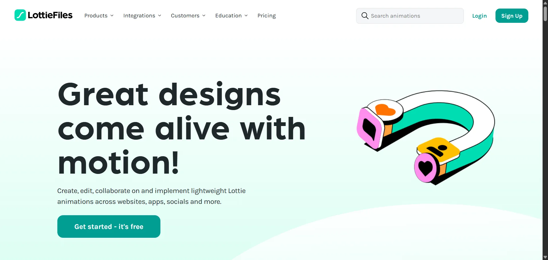 Platform for creating, editing, testing, and shipping Lottie animations. LottieFiles lets you create, edit, test, collaborate on and ship a Lottie in the easiest way possible. It takes away the complexity from motion design. "Lottie" An open-source animation file format used to embed animation in your project. With their figma plugin you can create and export animation using figma frames and components.