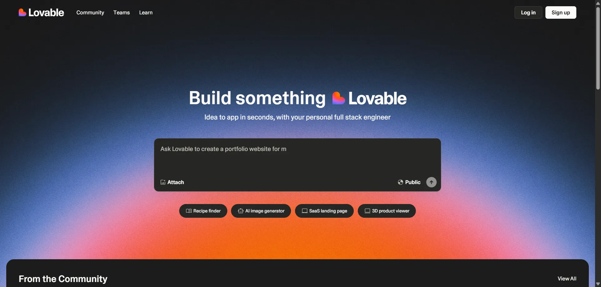 Lovable is an AI-powered platform that enables users to build full-stack web applications by simply describing their ideas in natural language. It generates both frontend and backend code, including authentication and databases, and integrates with tools like Supabase and GitHub. Users can deploy applications with a single click and edit them visually or via chat-based prompts. Designed for both technical and non-technical users, Lovable streamlines rapid prototyping, MVP development, and internal tools creation without requiring coding expertise.