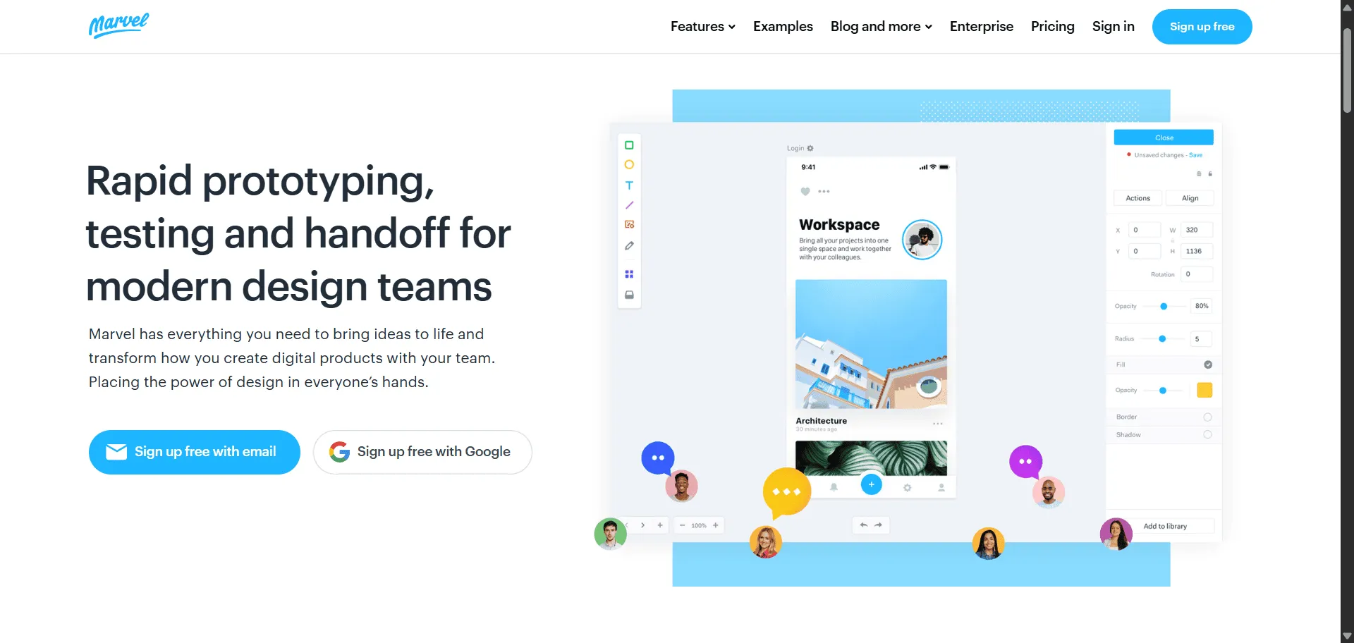 Skip complex prototyping tools and turn sketches into interactive apps with Marvel's intuitive design platform. Built for designers and product teams who need rapid iteration without coding barriers, it combines wireframing with high-fidelity prototyping so you can visualize concepts and test user flows instantly, while design specs generation and developer handoff features enable seamless collaboration without miscommunication. This runs on a platform trusted by Fortune 100 companies, startups, and schools worldwide, ensuring every project ships faster, looks sharper, and scales effortlessly.