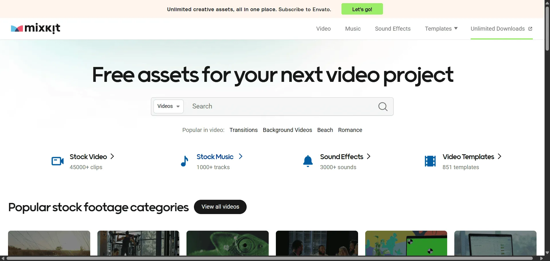Skip expensive stock footage subscriptions and access unlimited free videos with Mixkit's royalty-free library. Built for content creators and marketers who need quality footage without budget constraints, it combines 4K stock videos with music tracks and Premiere Pro templates so you can enhance projects without licensing fees, while commercial-use permissions and no attribution requirements enable professional use without legal complications. This runs on a platform trusted by video creators worldwide and updated weekly with fresh content, ensuring every project ships faster, looks sharper, and scales effortlessly.