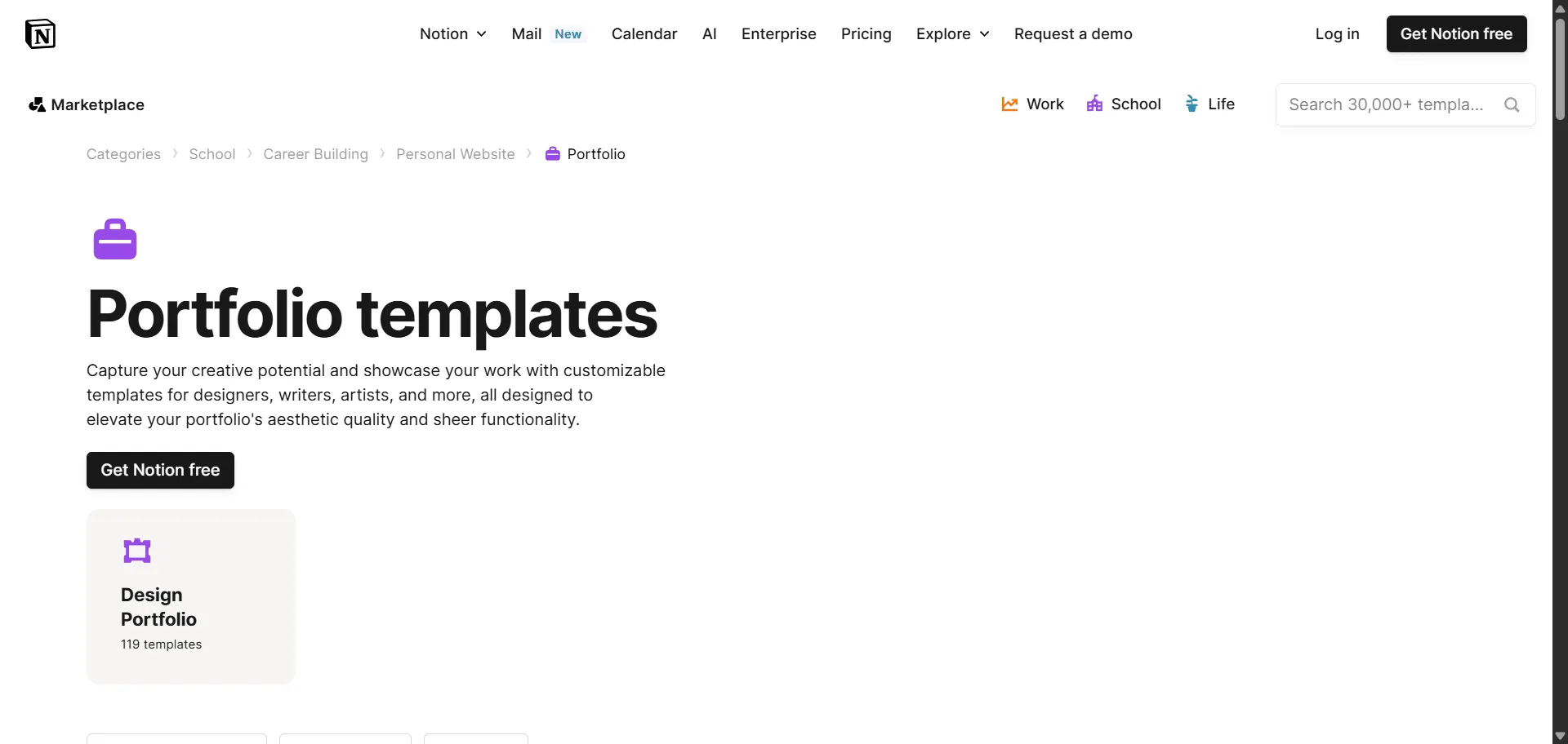 Transform creative showcase chaos into professional portfolio presence with portfolio templates Notion. Built for designers, writers, artists, and creative professionals, it combines drag-and-drop simplicity with unlimited customization so you can create stunning portfolio sites without coding, while visual appeal and organization features enable seamless presentation without technical barriers. The platform offers comprehensive template collections including gallery views, database functionality, and responsive design that adapts flawlessly across all devices. Advanced features include integration capabilities with other tools, customizable layouts with clean aesthetics, and professional navigation systems that enhance user experience. This runs on a platform trusted by thousands of professionals worldwide with extensive template marketplace offerings, ensuring every portfolio loads faster, appears sharper, and scales effortlessly across creative industries from graphic design to photography and digital art.