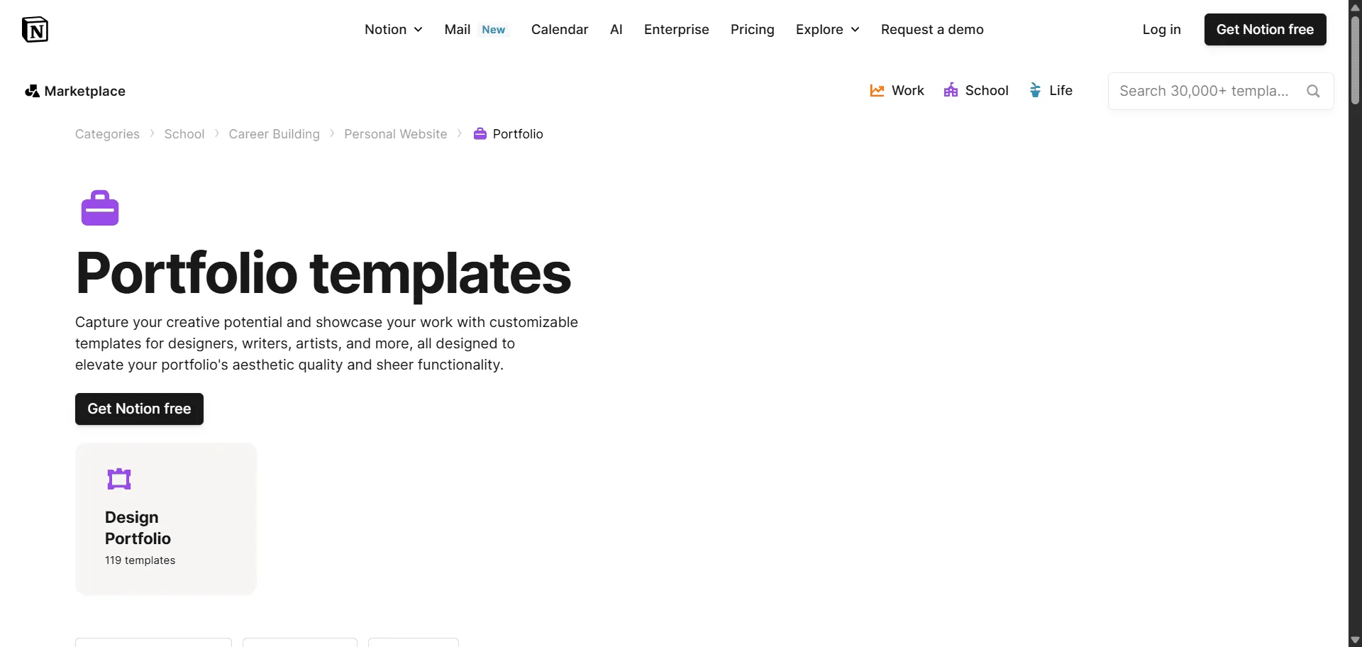 Transform creative showcase chaos into professional portfolio presence with portfolio templates Notion. Built for designers, writers, artists, and creative professionals, it combines drag-and-drop simplicity with unlimited customization so you can create stunning portfolio sites without coding, while visual appeal and organization features enable seamless presentation without technical barriers. The platform offers comprehensive template collections including gallery views, database functionality, and responsive design that adapts flawlessly across all devices. Advanced features include integration capabilities with other tools, customizable layouts with clean aesthetics, and professional navigation systems that enhance user experience. This runs on a platform trusted by thousands of professionals worldwide with extensive template marketplace offerings, ensuring every portfolio loads faster, appears sharper, and scales effortlessly across creative industries from graphic design to photography and digital art.