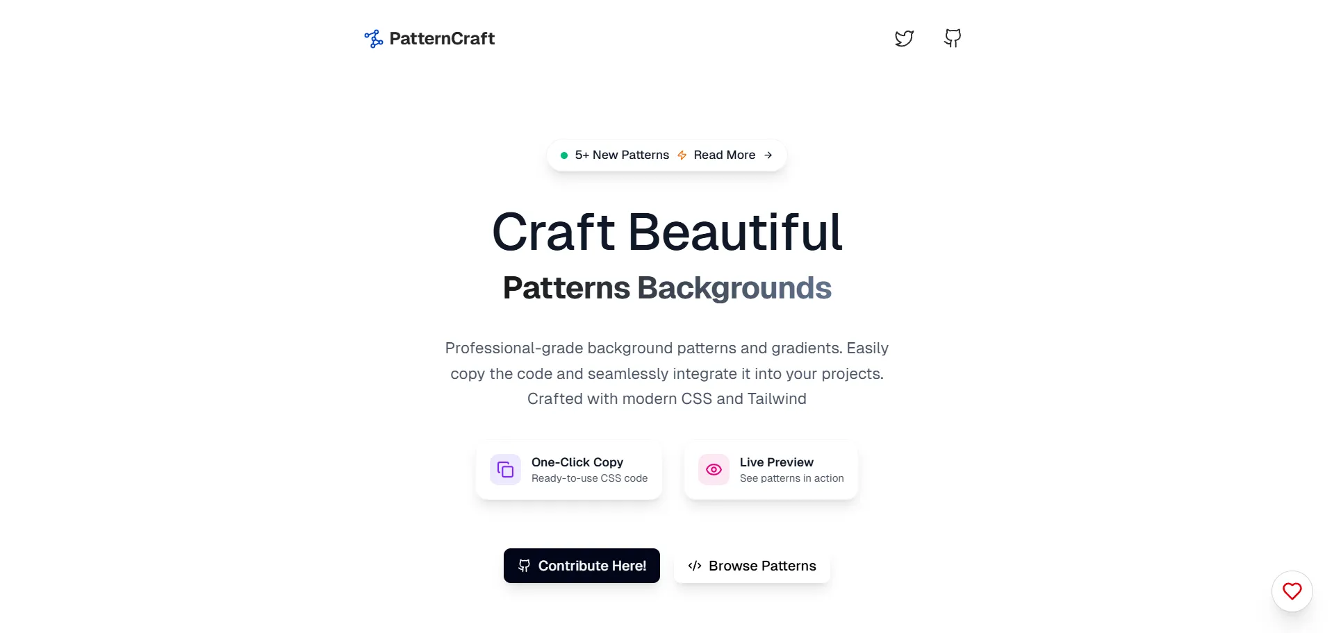 Pattern Craft is a professional-grade collection of 100+ modern CSS background patterns and gradients designed for seamless integration with Tailwind CSS and JSX frameworks like React and Next.js. Developers and designers can instantly copy production-ready, customizable code snippets optimized for responsive, visually compelling web designs. Sponsored by Vercel, Pattern Craft ensures blazing-fast deployment and scalability, making it ideal for hero sections, cards, and landing pages where clean, modern backgrounds elevate project
