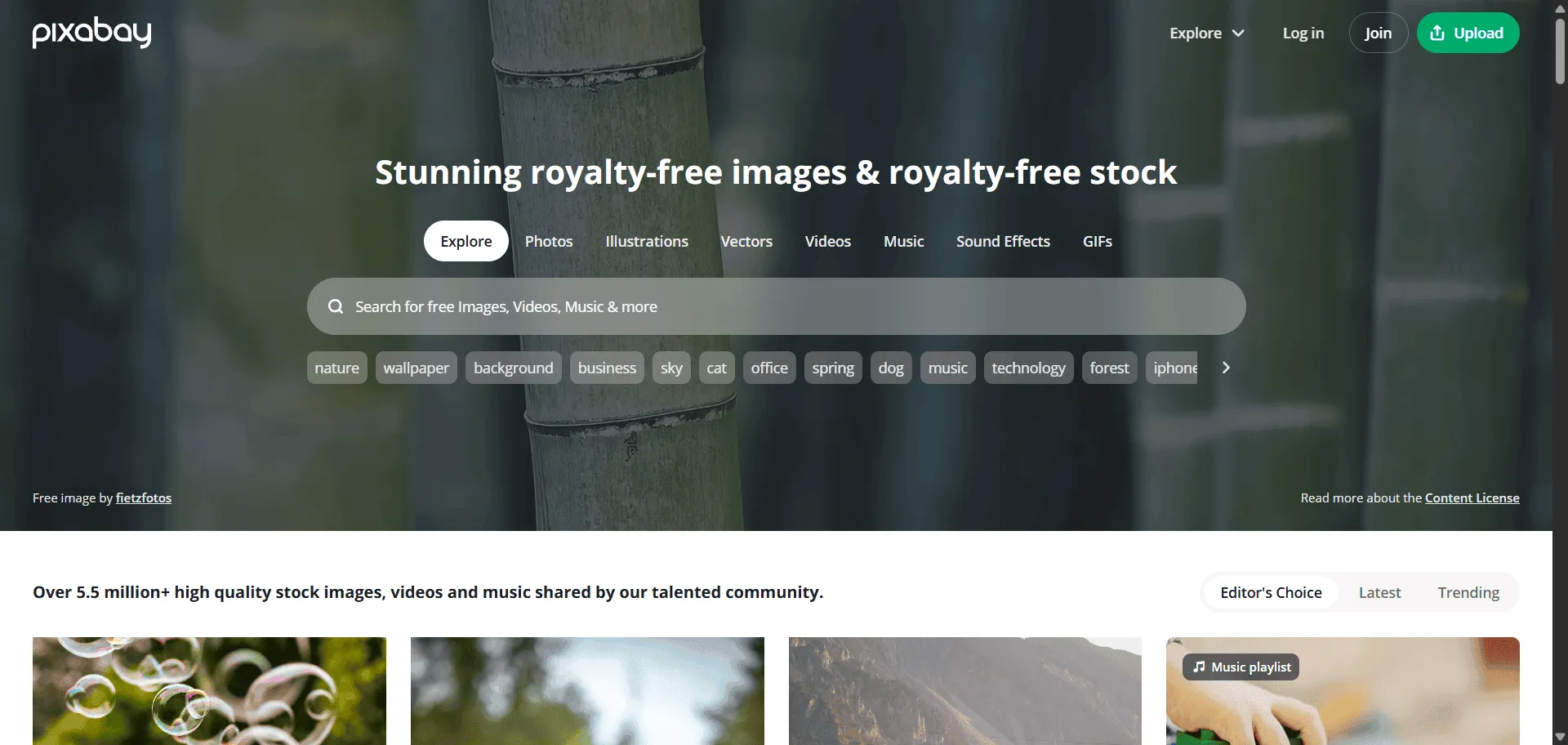 Access unlimited creative assets without budget constraints using free stock photos platform Pixabay. Designed for content creators, marketers, and designers seeking professional-quality media, this comprehensive library combines 5.6 million royalty-free images with videos, music, and vectors so you can enhance any project instantly, while commercial usage rights and zero attribution requirements eliminate licensing headaches that typically slow creative workflows. The platform serves diverse content needs through curated collections spanning photography, illustrations, and multimedia assets that maintain consistent quality standards. You can download unlimited content across multiple formats while connecting with a global creative community of 400,000+ contributors from 200+ countries. This runs on Canva-backed infrastructure trusted by millions worldwide with over 6 billion downloads completed, ensuring every project benefits from professional-grade visuals that elevate brand presence, engage audiences effectively, and accelerate content production without copyright concerns or subscription fees.