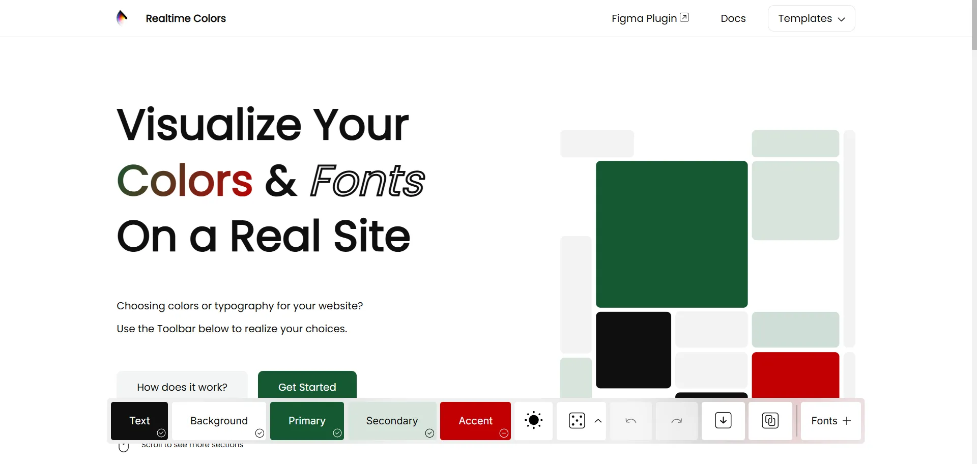 A tool to select & visualize color & typography on a Realtime website. It includes contrast checker and multiples export options.