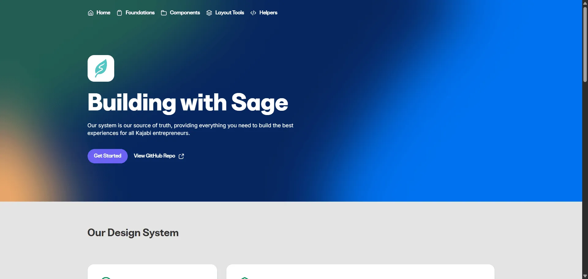 Design system Sage Design System transforms complex educational platform interface challenges into consistent, scalable experiences trusted by Kajabi's internal development teams. Built for product designers and developers creating Kajabi ecosystem applications, it combines Rails and React components with foundational SCSS systems so you can build cohesive educational interfaces efficiently, while comprehensive Figma integration and flexible helper utilities enable professional user experiences without rebuilding common patterns. This system operates as Kajabi's single source of truth, featuring advanced documentation and contributor guidelines that make interfaces more maintainable and scalable across web applications. Whether you're building course creation tools or scaling design consistency across multiple educational touchpoints, this comprehensive design system helps every project ship faster with consistent, professional interfaces that maintain visual coherence while supporting Kajabi's mission to empower knowledge entrepreneurs globally.