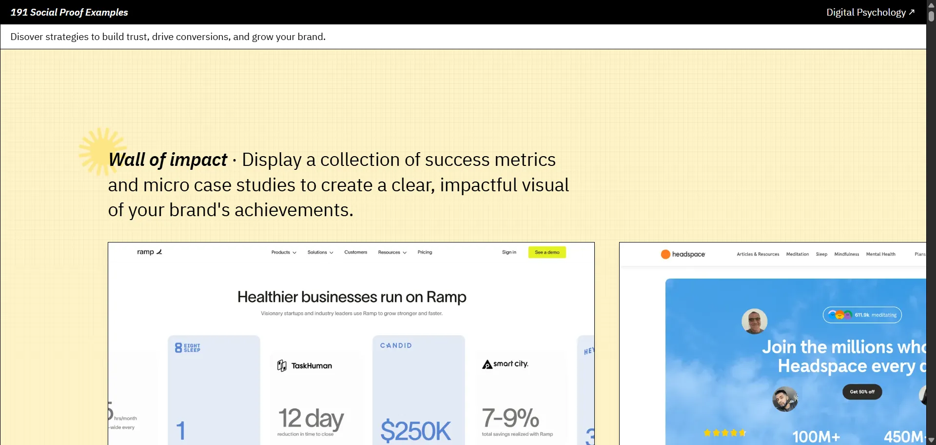 SocialProofExamples.com is a curated collection of 190+ real-world social proof examples from top brands. It showcases how companies use testimonials, reviews, success metrics, awards, and user stories to build trust and credibility. The site features categorized examples—like “Wall of Impact,” “Wall of Love,” testimonial videos, before-and-after results, and customer-driven demos—making it a valuable resource for marketers and designers seeking inspiration to boost conversions and trust signals