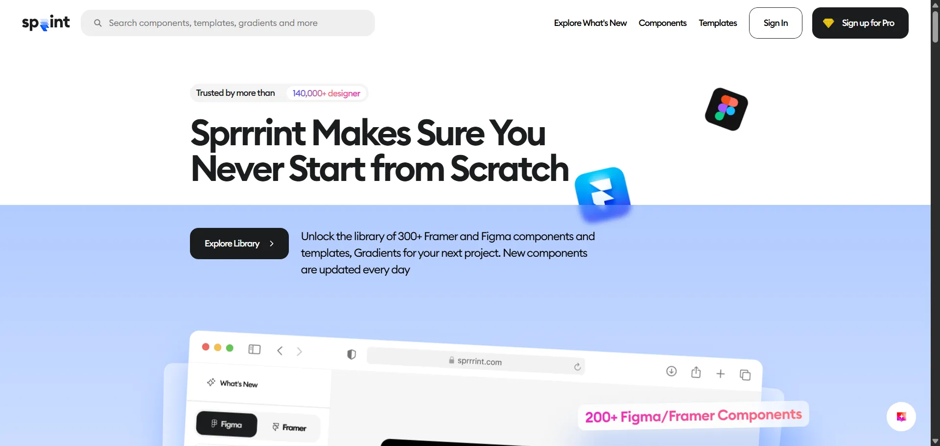 Offers a library of components and templates. Helps designers complete projects faster and simplifies design work.