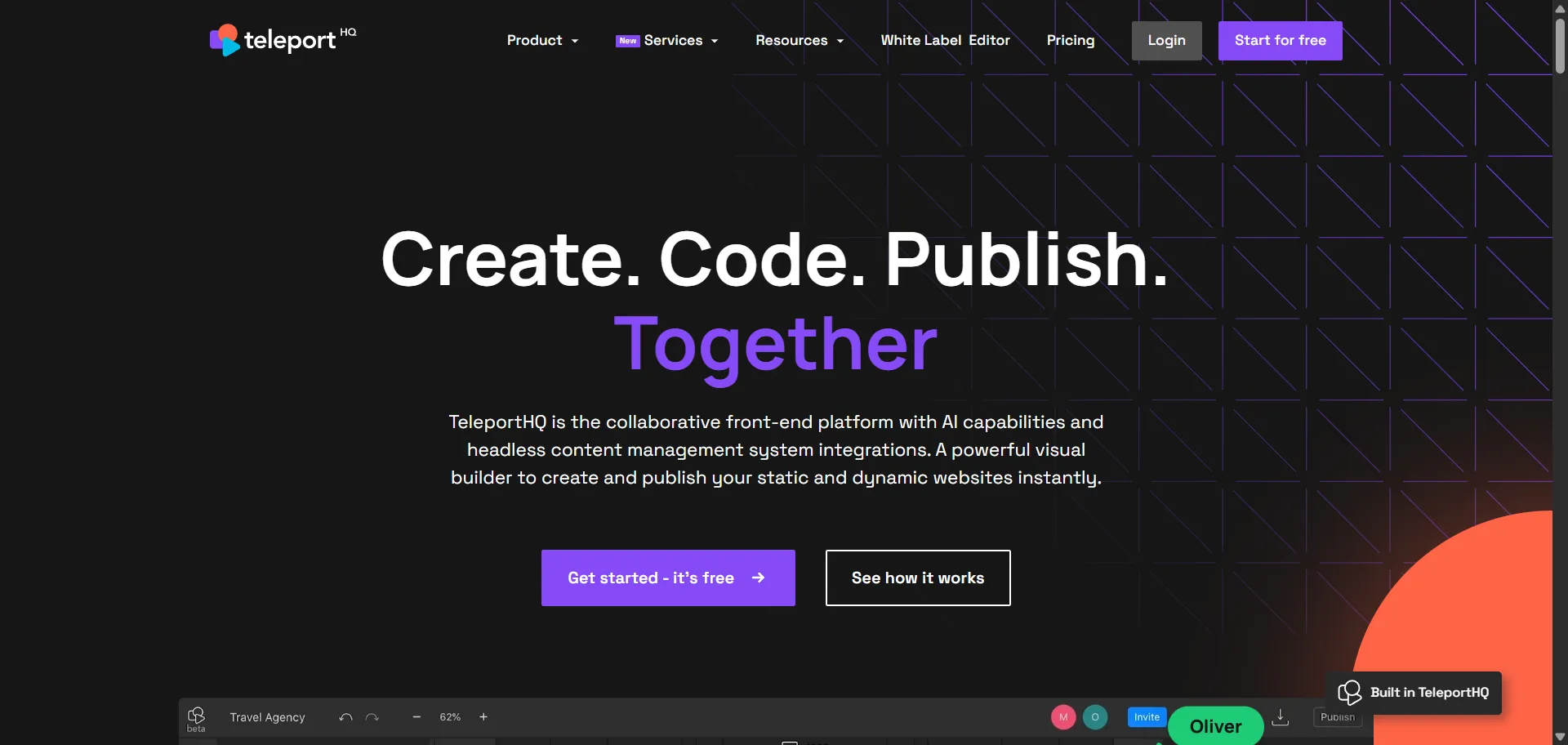A robust low‑code front‑end platform empowers designers and devs to visually build, collaborate, and ship production‑grade websites fast. AI‑assisted editing, Figma integration, and clean code export (HTML/CSS + 5+ JS frameworks) bridge the gap between vision and reality. Headless CMS support, responsive previews, and one‑click deploy make it ideal for creators pushing UI craft forward.