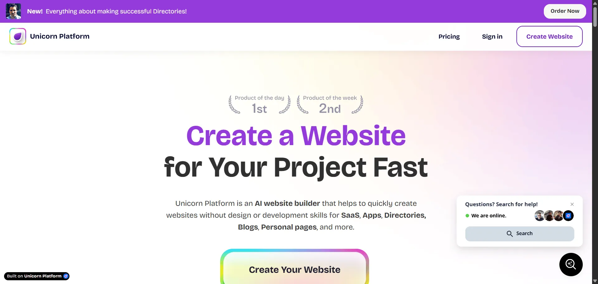 AI website builder Unicorn Platform eliminates design complexity so busy founders launch faster with professional results. Built for startups, solo entrepreneurs, and indie makers, this drag-and-drop platform combines ready-made templates with AI-powered customization so you can create responsive websites without coding skills, while intuitive editing tools and section libraries enable rapid deployment without technical bottlenecks. You can build landing pages, SaaS sites, directories, and blogs that automatically adapt to all screen sizes, ensuring your startup looks professional across devices. This runs on a platform trusted by thousands of makers with 4-star ratings on Trustpilot, ensuring every project ships faster, looks sharper, and scales effortlessly. Whether you need a simple landing page or complex startup site, you get professional results through AI assistance that handles the technical heavy lifting while you focus on your business vision.