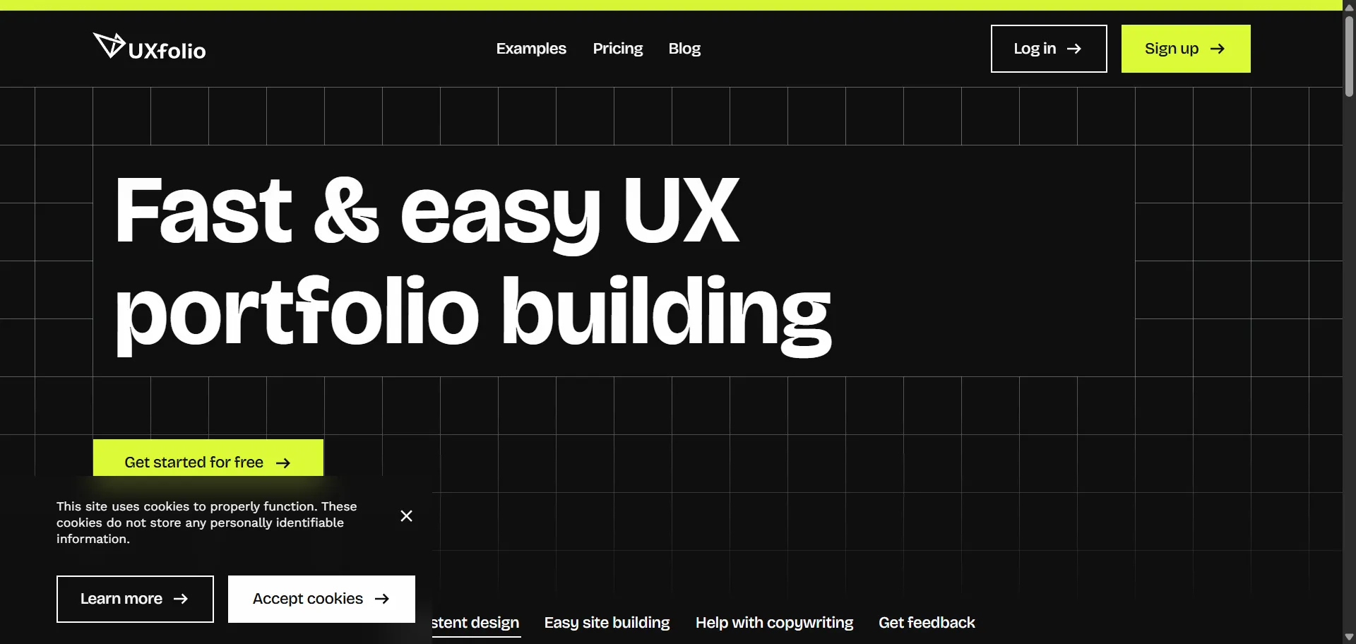 UXfolio is a specialized portfolio builder tailored for UX and UI designers, streamlining the creation of compelling, case study–driven portfolios. Its intuitive editor and guided templates help designers articulate their process—from research to final outcomes—without needing to code or design from scratch.

The platform emphasizes storytelling, prompting users with questions to craft detailed narratives that highlight problem-solving skills and design thinking. Features like password-protected case studies cater to professionals handling NDA-bound projects. UXfolio also offers tools for designing custom thumbnails, integrating resumes, and linking to external profiles, ensuring a cohesive and professional presentation.

Whether you're a newcomer building your first portfolio or a seasoned designer seeking a focused platform, UXfolio provides the tools to showcase your work effectively and authentically.